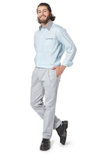 Cargar imagen en el visor de la galería, Pantalón gris para ejecutivos modernos. No requiere uso de cinturón.