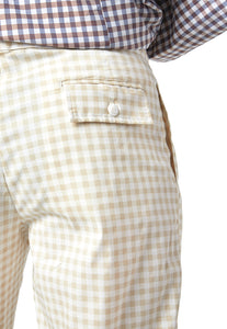 Pantalón beige o crema con cuadros blancos de OSOP Mansión