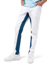 Cargar imagen en el visor de la galería, Pantalón estilo moderno para hombre, hecho en Colombia, Comfort Street style Azul y Blanco