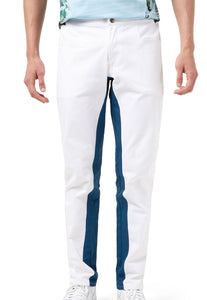 Pantalón estilo moderno para hombre, hecho en Colombia, Comfort Street style Azul y Blanco