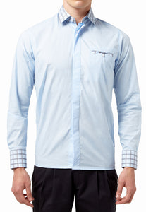 Camisa elegante azul para hombre"Exclusive feel", una de las camisas favoritas de los ejecutivos modernos en el 2023.