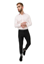 Cargar imagen en el visor de la galería, Camisa hombre tono rosa con detalles en blanco y gris claro