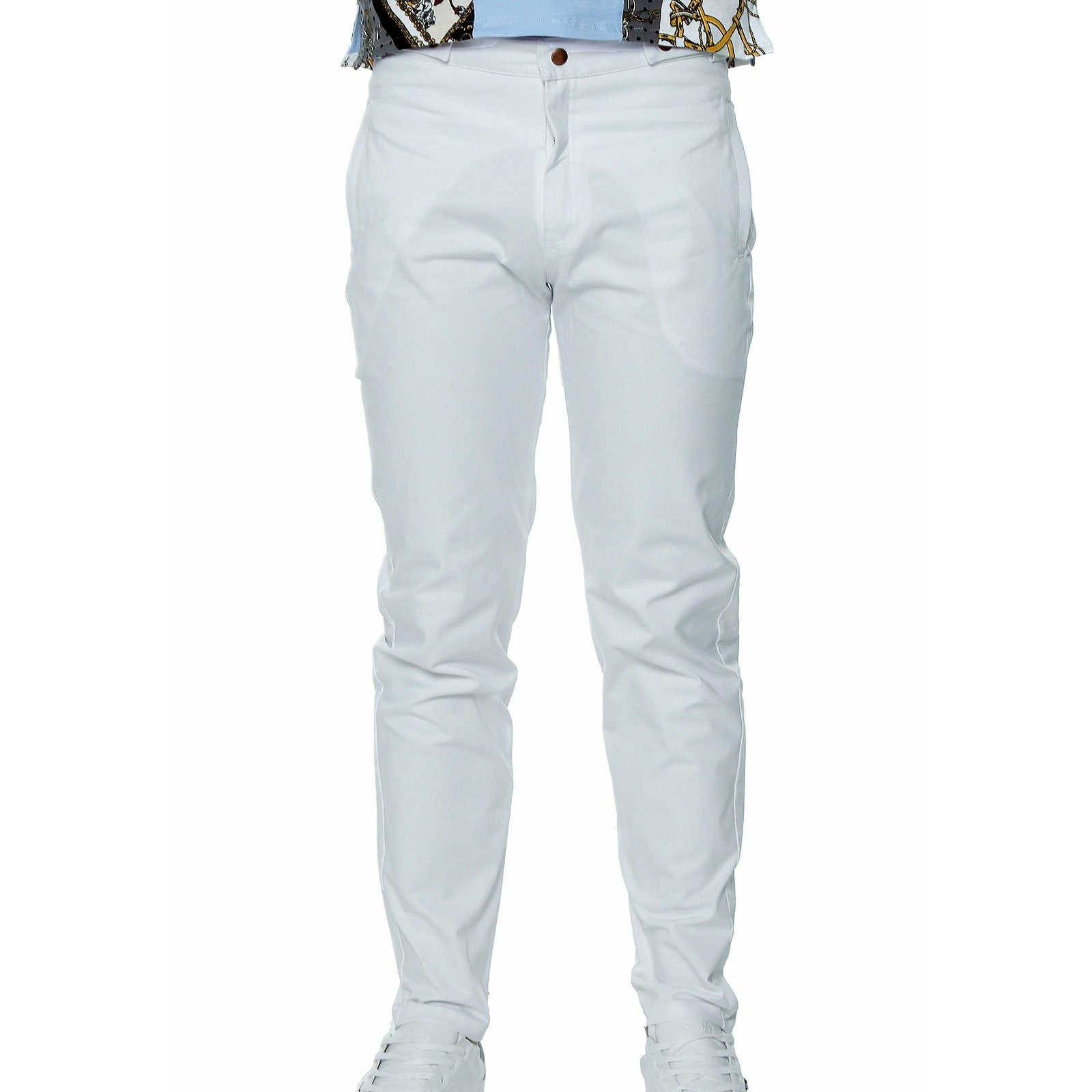 Pantalón Blanco para hombre, pantalón básico para el guardaropas