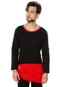 Camisa - Buzo liviano sin género en negro y rojo,  hecho en Colombia! "Genderless vibes"