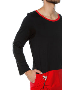 Camisa - Buzo liviano sin género en negro y rojo,  hecho en Colombia! "Genderless vibes"