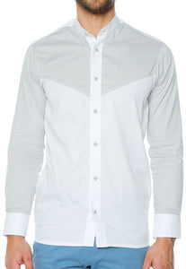 Modern Shirt White & Grey!  Camisa moda casual para hombre en blanco y gris claro!