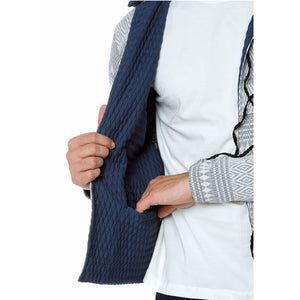 Worldcitizen multilook Cardigan / Infinite triangles (Grey, white, blue and red)