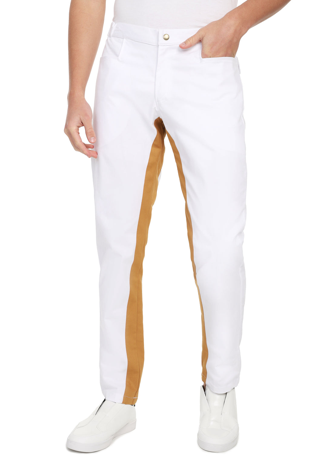 Pantalón Comfort Street style Blanco y mostaza Moda masculina hecha en Colombia