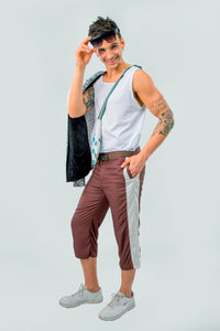 Pantalón pescador con cinturón integrado,  de la marca de moda masculina y sin género en Colombia "OSOP Mansion"