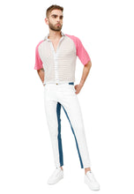 Cargar imagen en el visor de la galería, Pantalón estilo moderno para hombre, hecho en Colombia, Comfort Street style Azul y Blanco